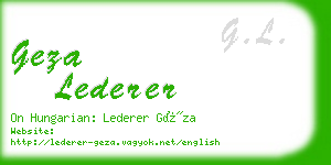 geza lederer business card